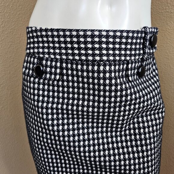 ANN TAYLOR Wool Blend Black/White Mini Skirt~Size 2 - Picture 5 of 11